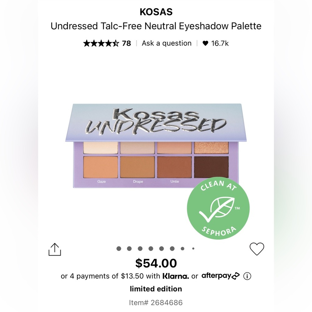 Kosas Undressed Eyeshadow Palette